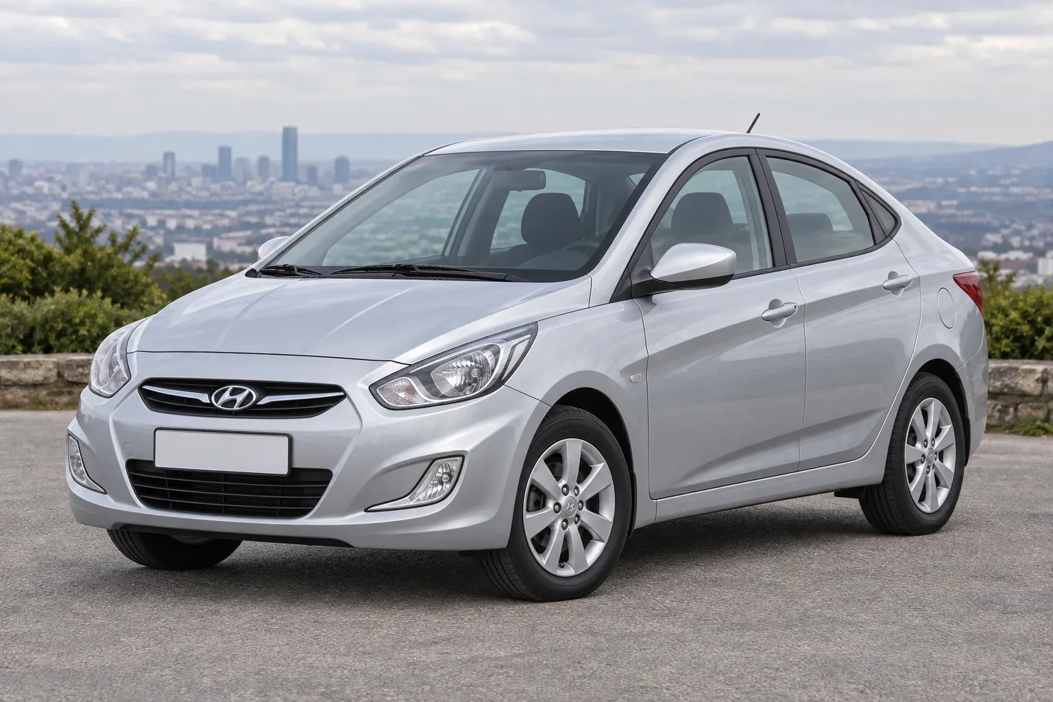 Hyundai Solaris — сгенерированная иллюстрация модели при дневном освещении