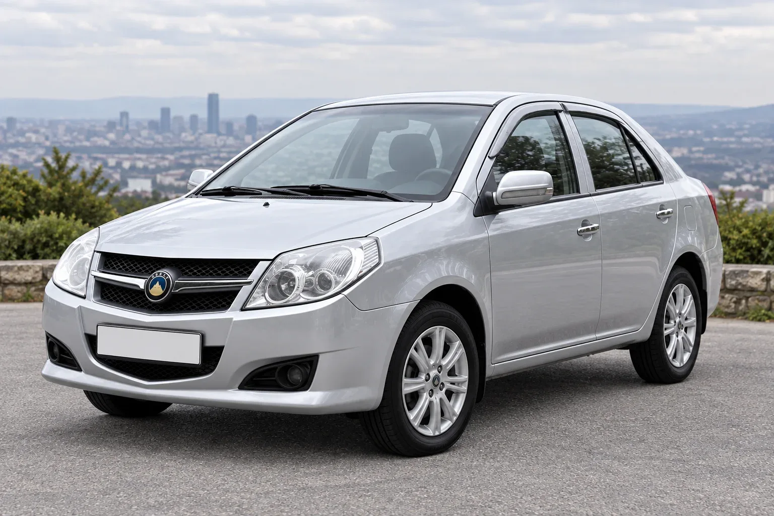 Geely MK — сгенерированная иллюстрация модели при дневном освещении