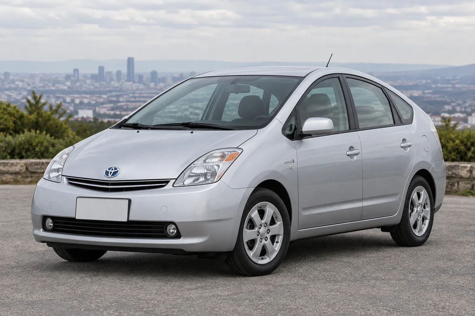 Toyota Prius 2 / XW20 — сгенерированная иллюстрация модели при дневном освещении