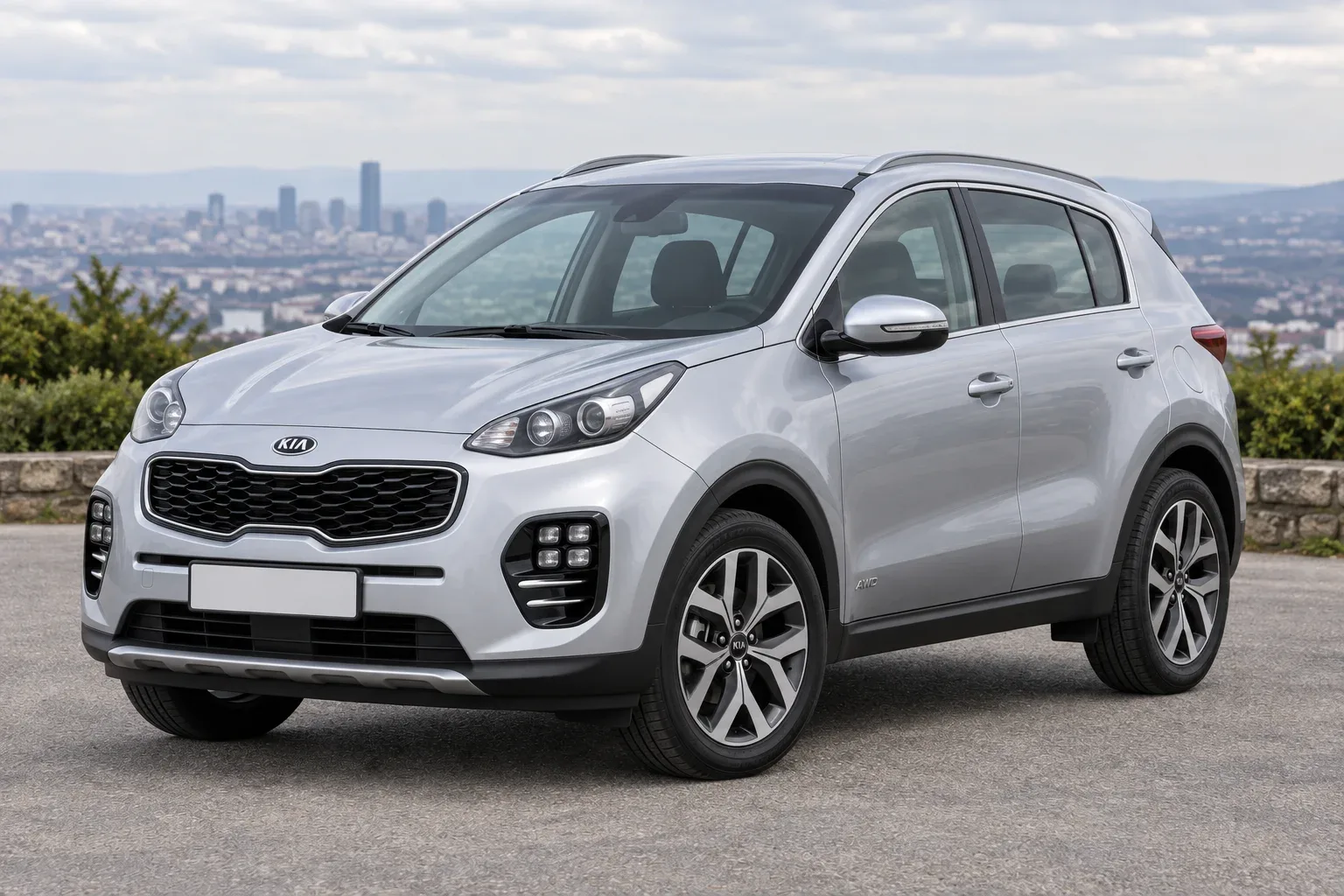 Kia Sportage 4 / QL — сгенерированная иллюстрация модели при дневном освещении