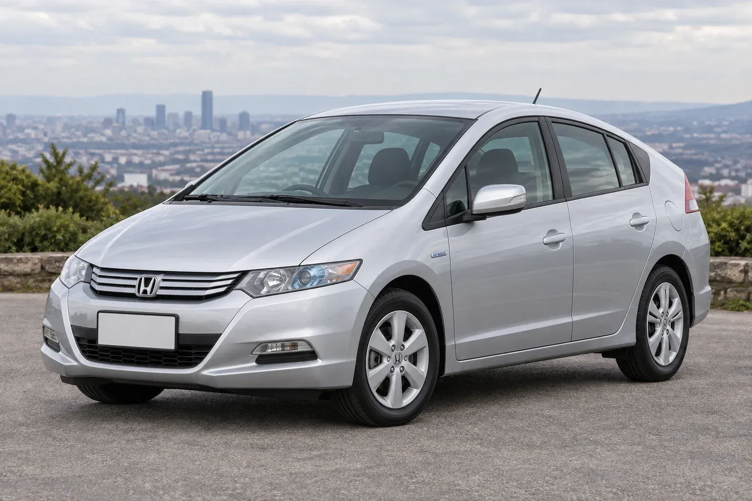 Honda Insight 2 / ZE2 — сгенерированная иллюстрация модели при дневном освещении