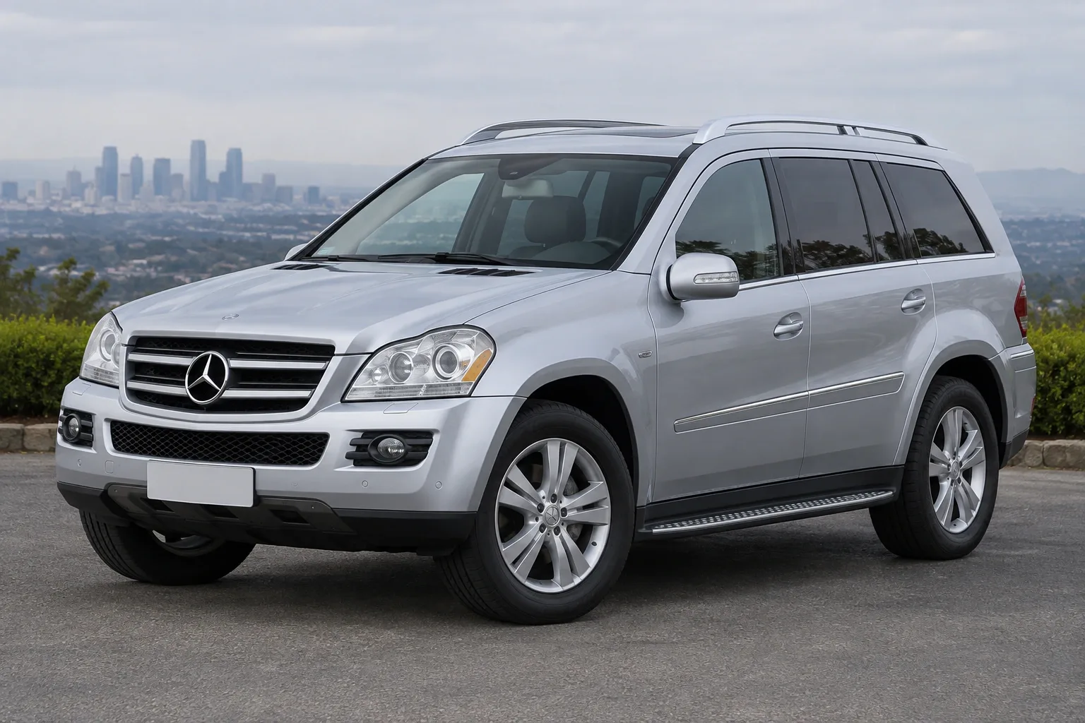 Mercedes-Benz GL X164 — сгенерированная иллюстрация модели при дневном освещении