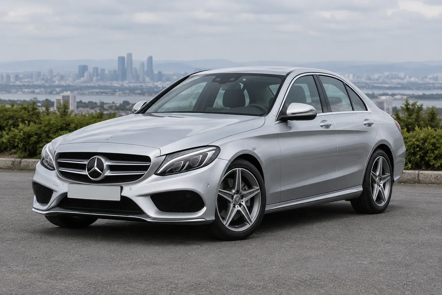 Mercedes-Benz W205 — сгенерированная иллюстрация модели при дневном освещении