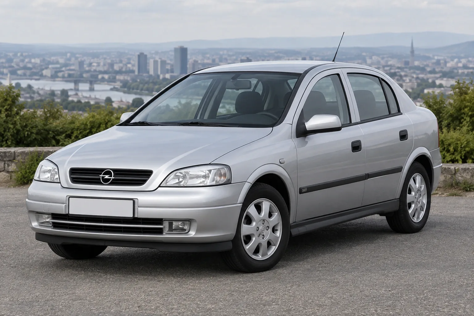 Opel Astra G — сгенерированная иллюстрация модели при дневном освещении