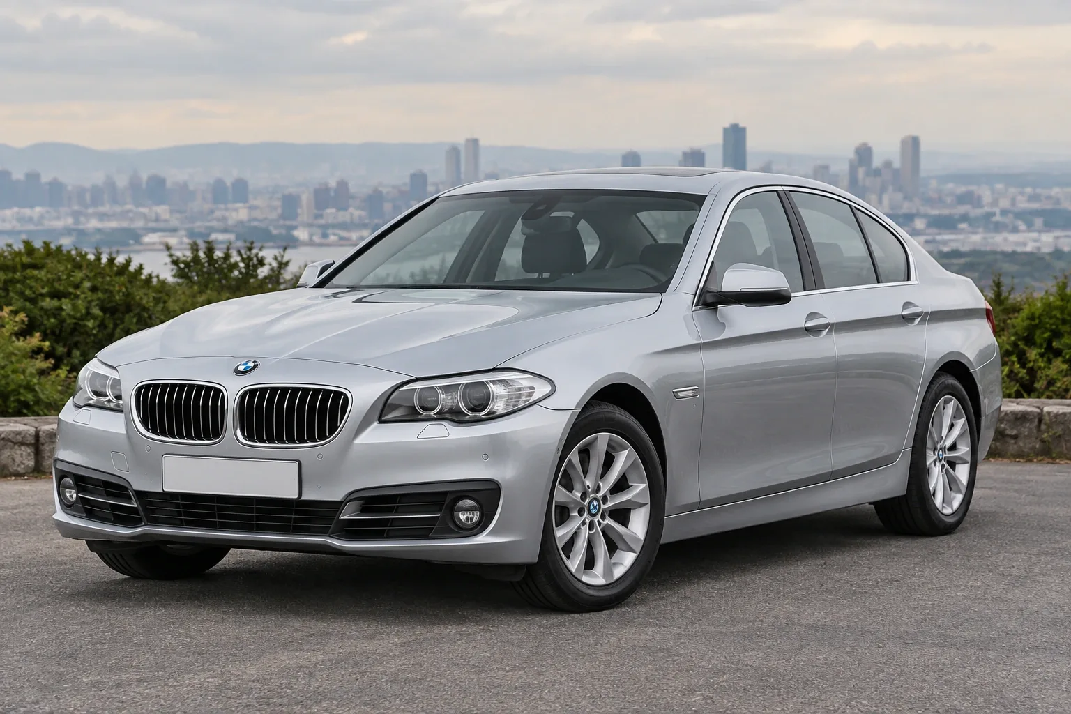 BMW 5 F10 — сгенерированная иллюстрация модели при дневном освещении