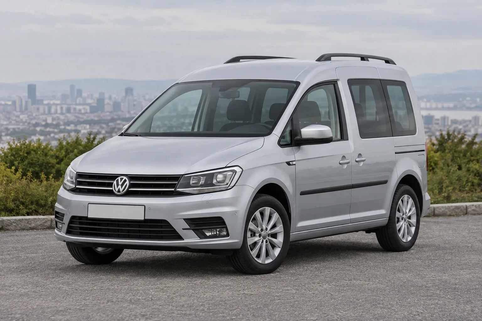 Volkswagen Caddy 4 — сгенерированная иллюстрация модели при дневном освещении