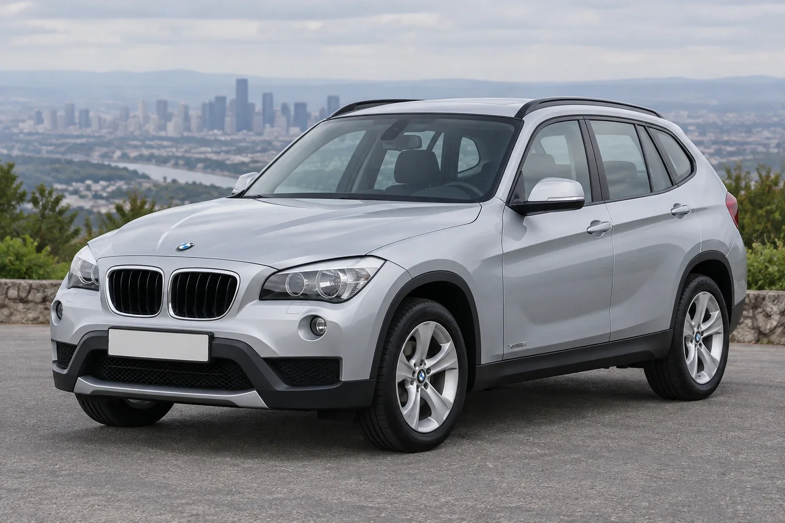 BMW X1 E84 — сгенерированная иллюстрация модели при дневном освещении