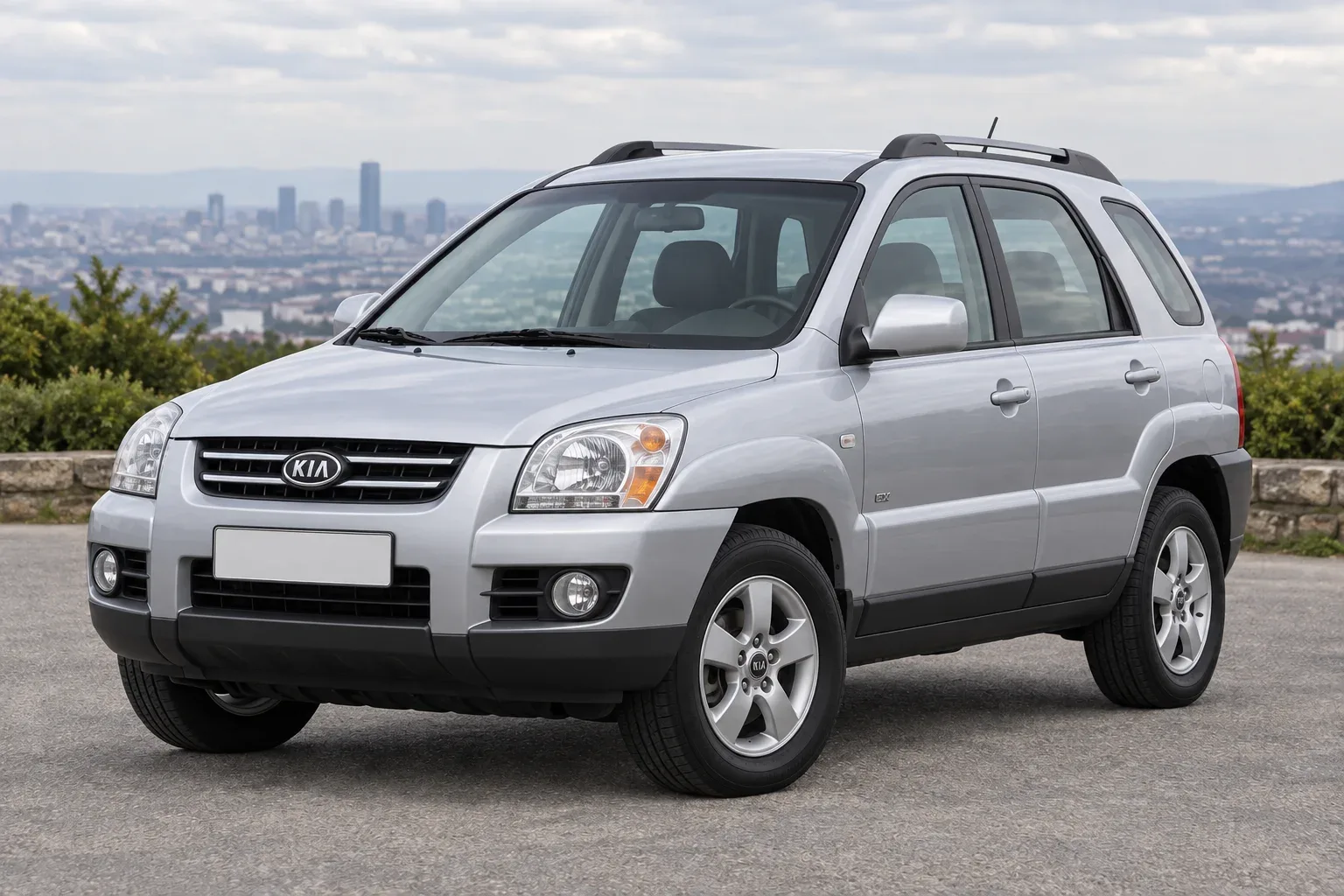 Kia Sportage 2 — сгенерированная иллюстрация модели при дневном освещении