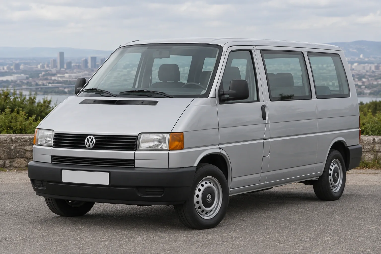 Volkswagen T4 — сгенерированная иллюстрация модели при дневном освещении