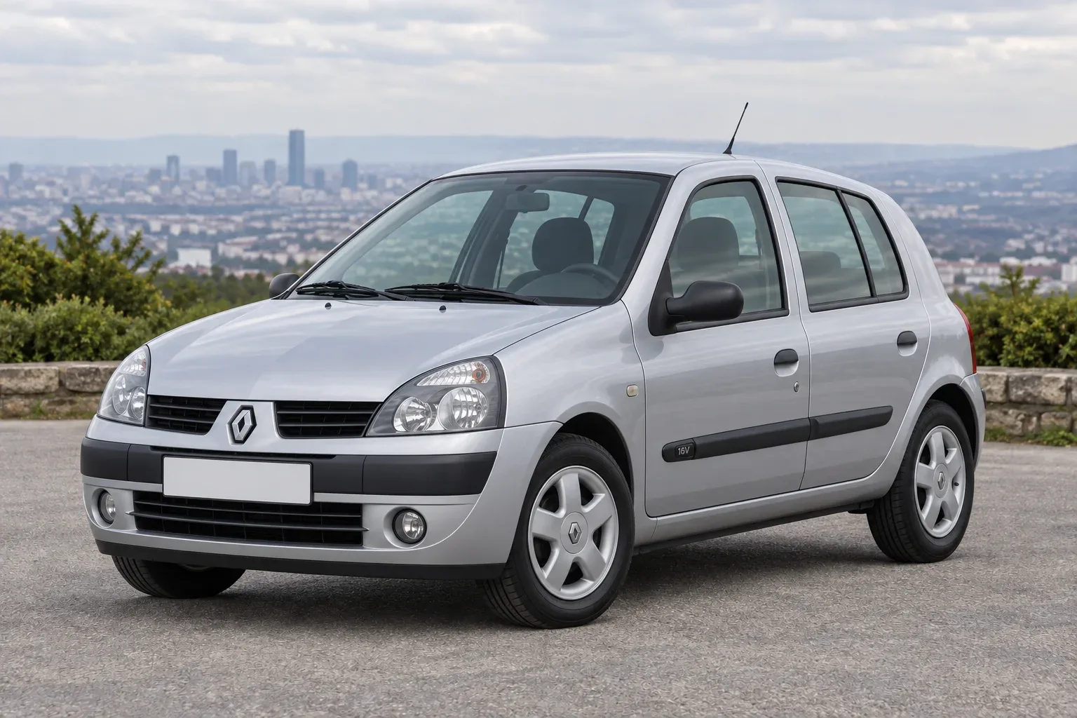 Renault Clio 2 — сгенерированная иллюстрация модели при дневном освещении