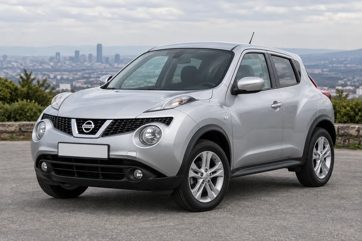 Nissan Juke — сгенерированная иллюстрация модели при дневном освещении