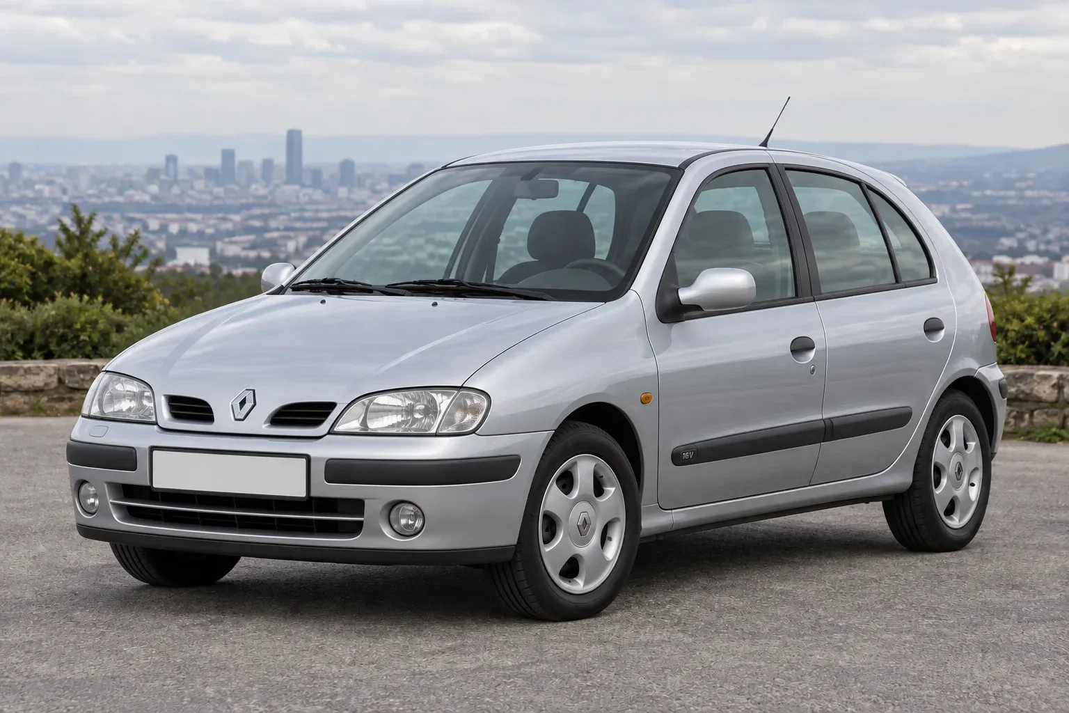 Renault Megane 1 — сгенерированная иллюстрация модели при дневном освещении