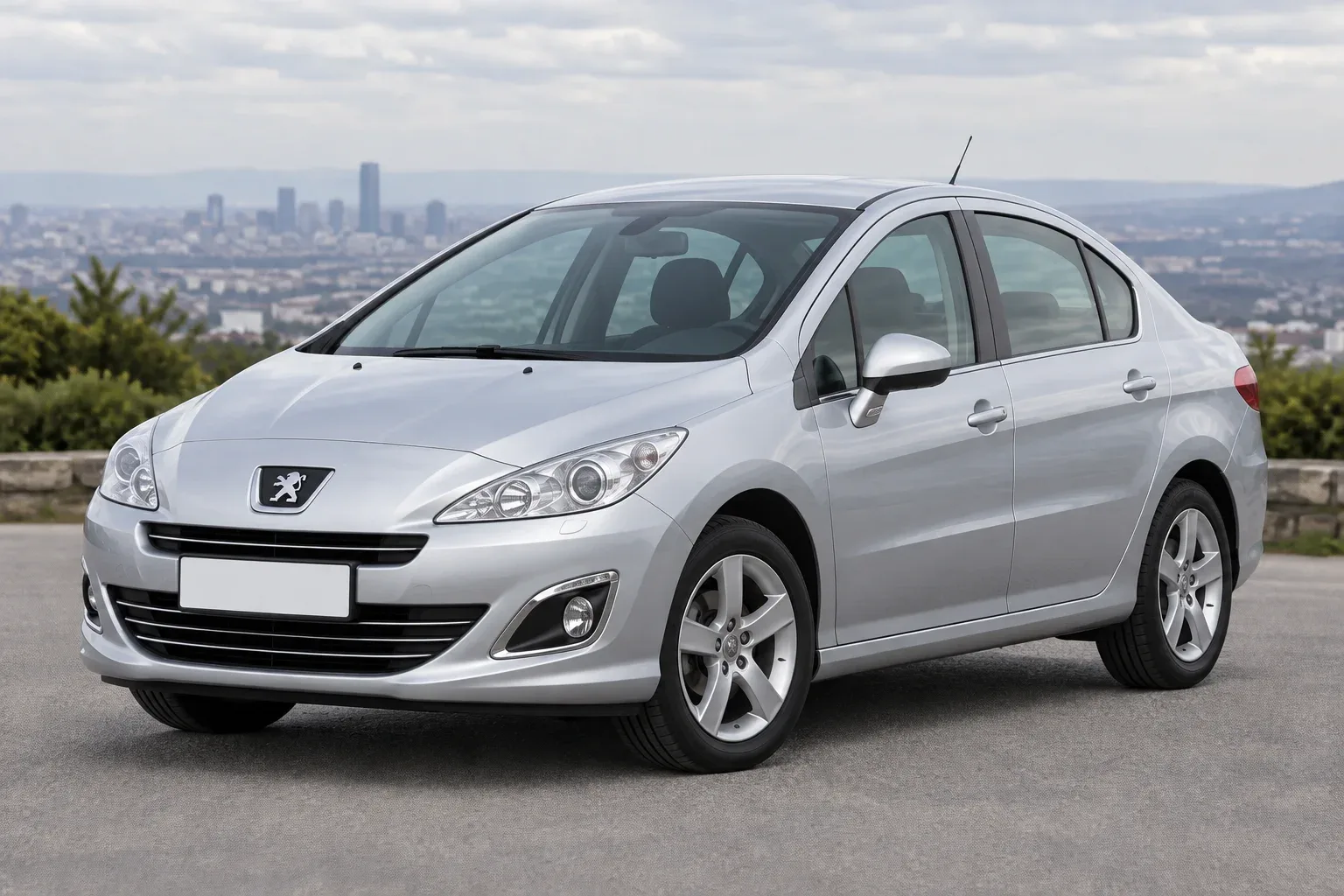 Peugeot 408 — сгенерированная иллюстрация модели при дневном освещении