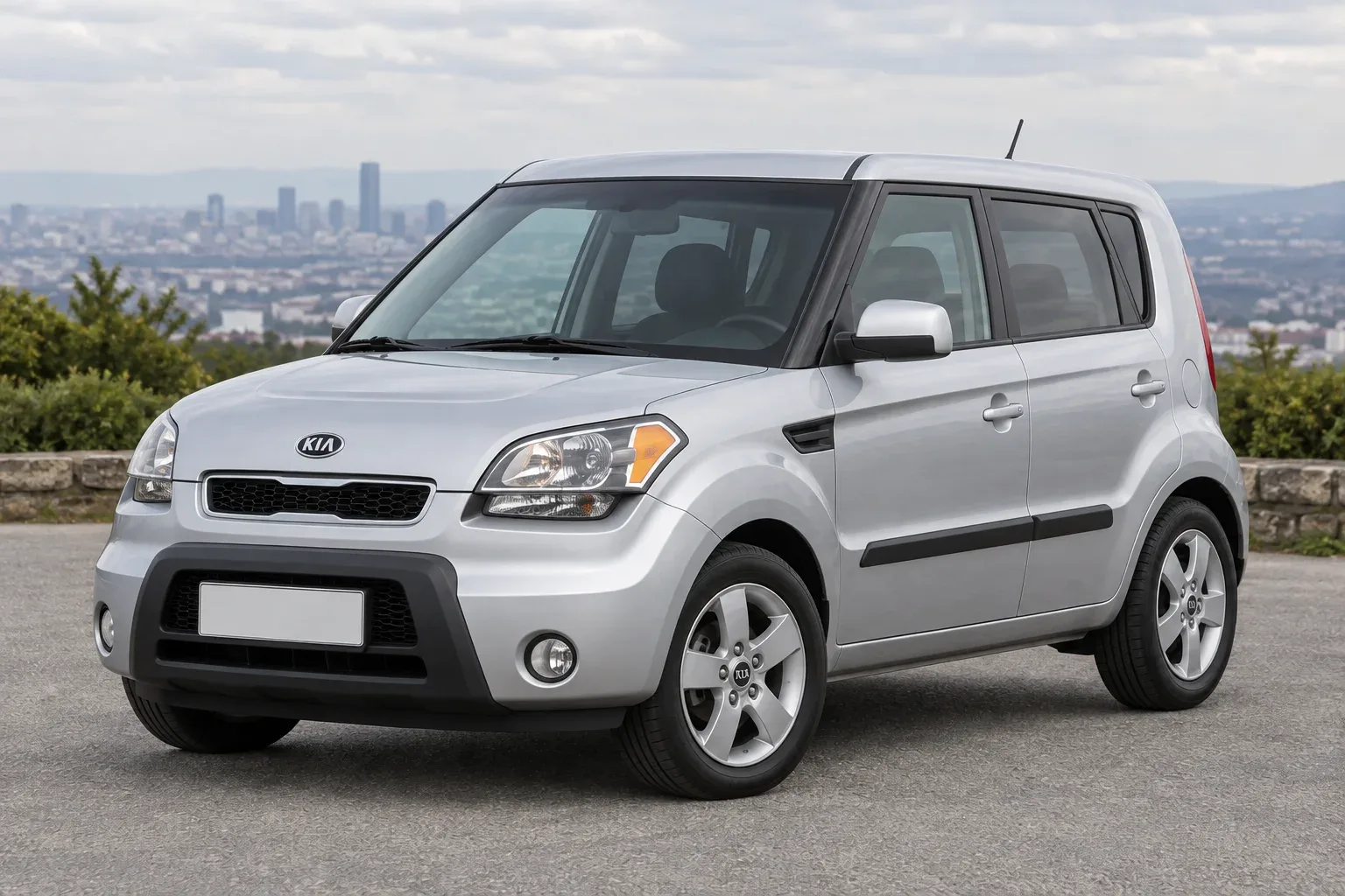 Kia Soul 1 — сгенерированная иллюстрация модели при дневном освещении