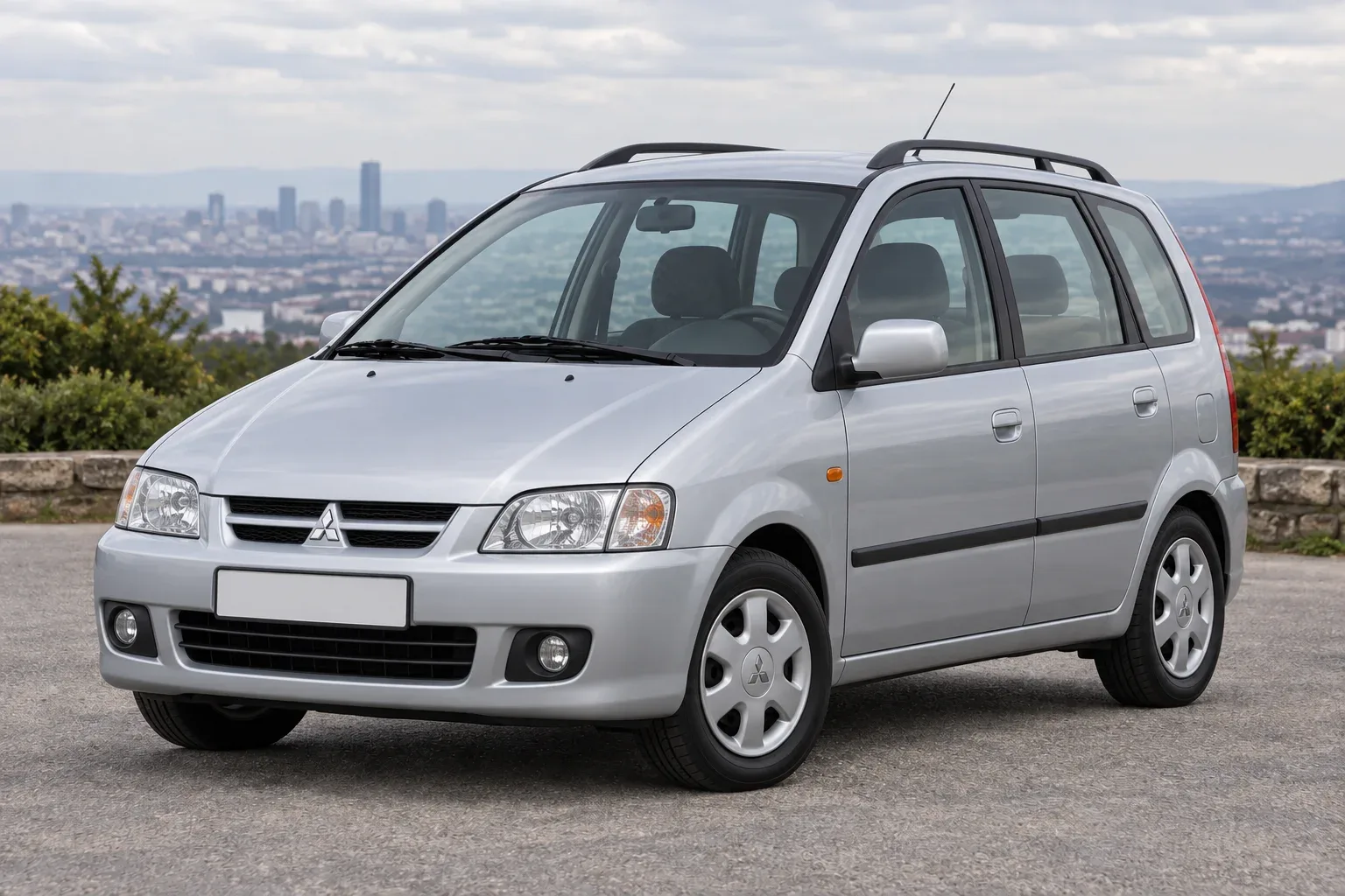 Mitsubishi Space Star — сгенерированная иллюстрация модели при дневном освещении