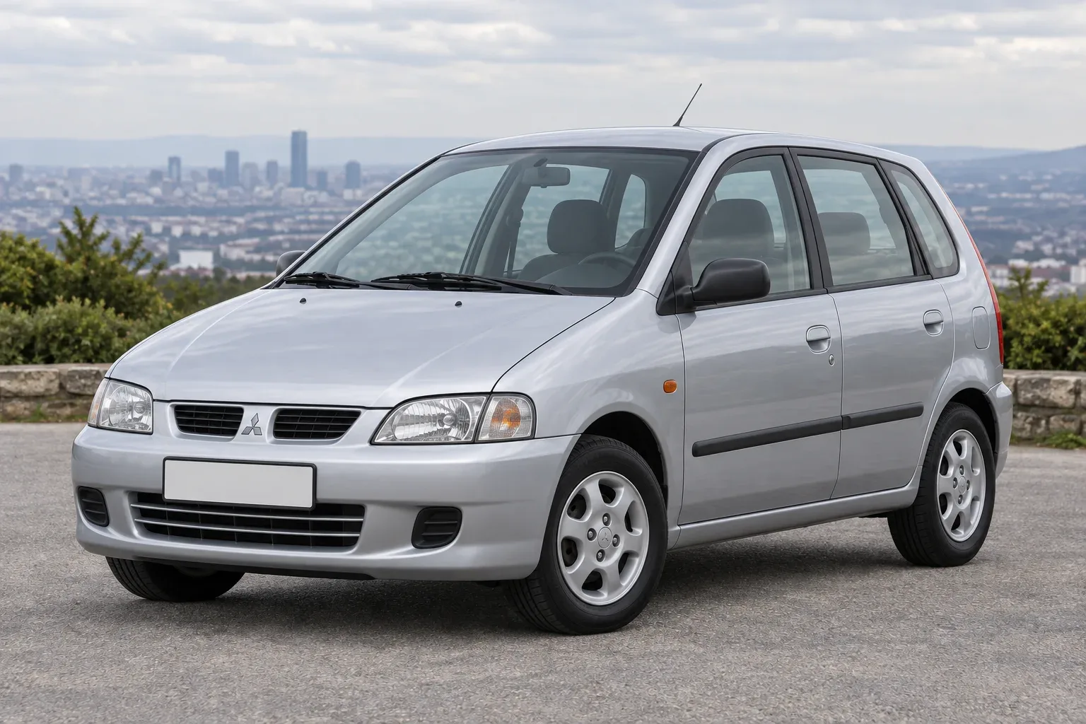 Mitsubishi Colt 5 / CJ0 — сгенерированная иллюстрация модели при дневном освещении