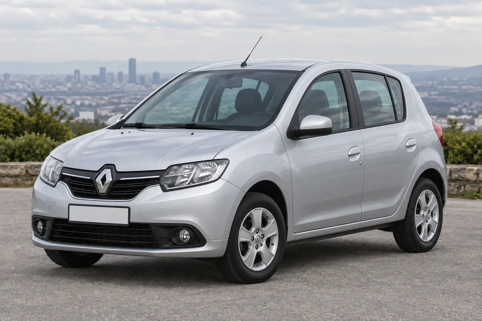 Renault Sandero 2 — сгенерированная иллюстрация модели при дневном освещении