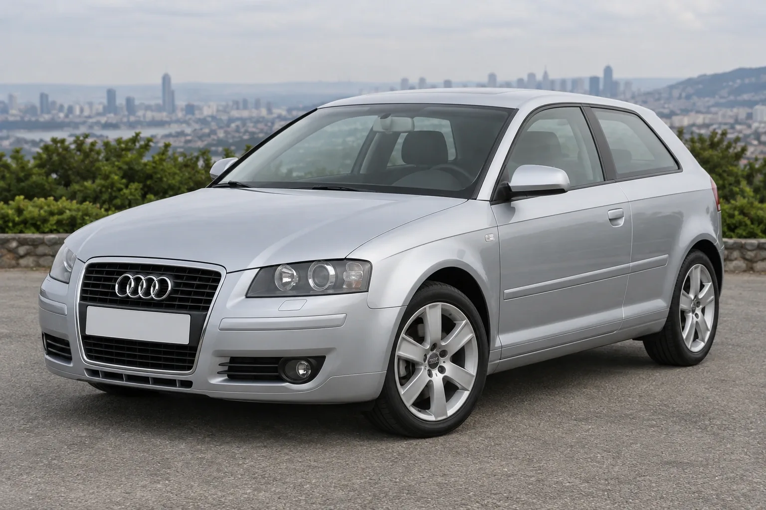 Audi A3 2 / 8P — сгенерированная иллюстрация модели при дневном освещении