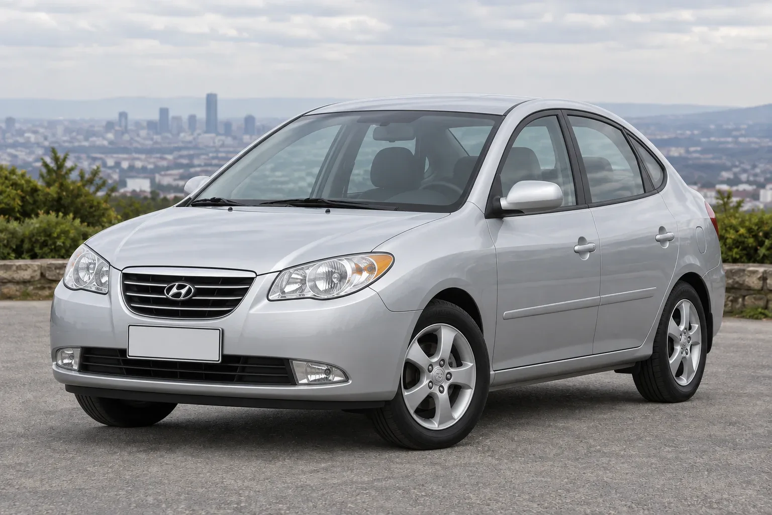 Hyundai Elantra HD — сгенерированная иллюстрация модели при дневном освещении