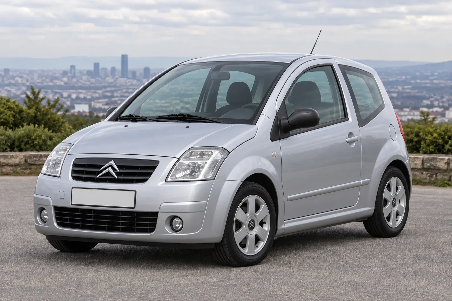 Citroën C2 — сгенерированная иллюстрация модели при дневном освещении