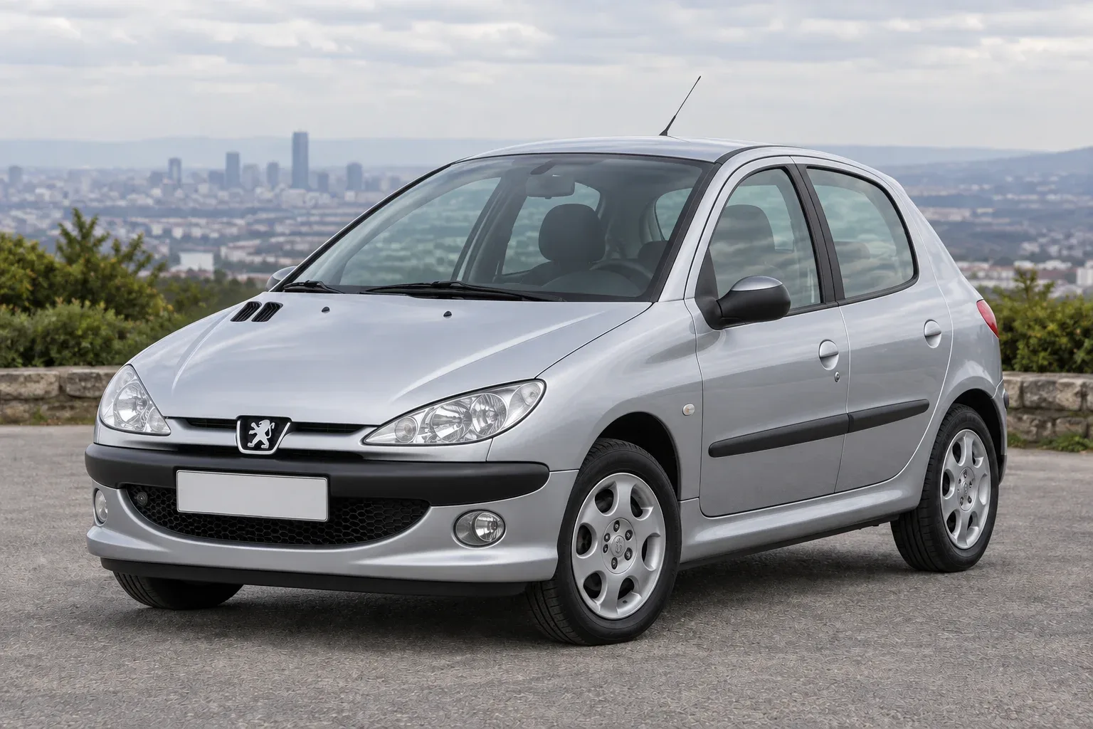Peugeot 206 — сгенерированная иллюстрация модели при дневном освещении