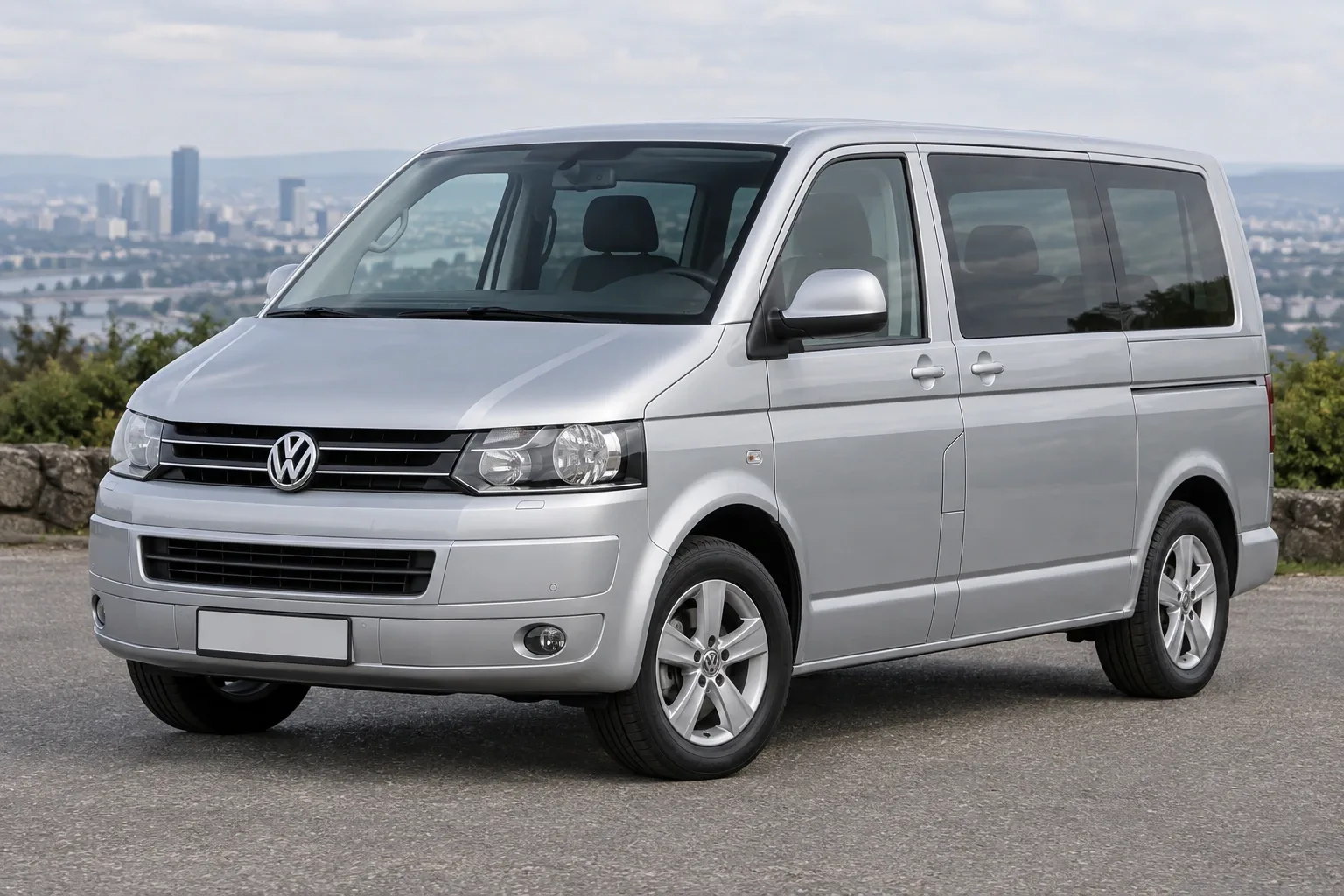 Volkswagen T5 — сгенерированная иллюстрация модели при дневном освещении