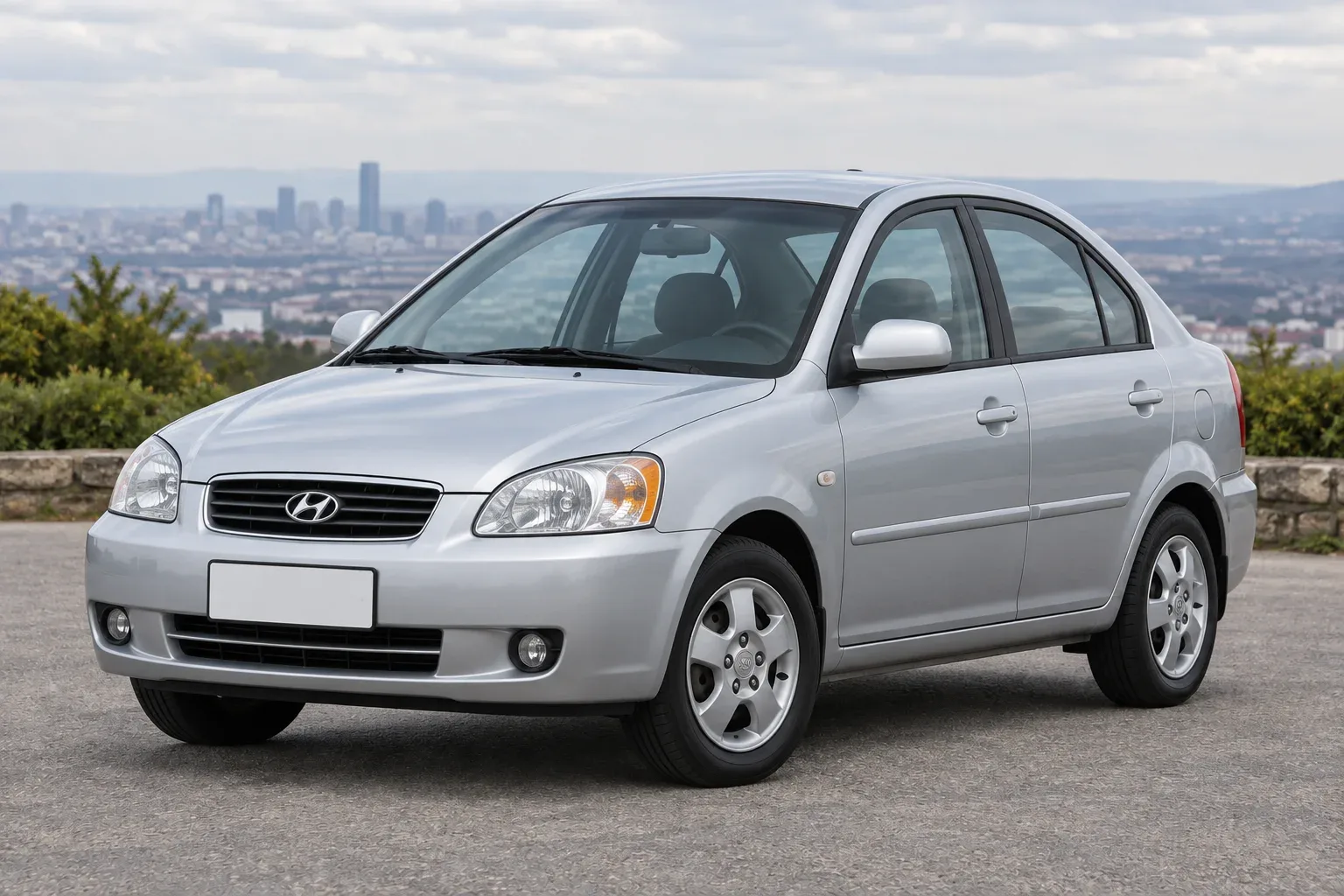 Hyundai Accent — сгенерированная иллюстрация модели при дневном освещении