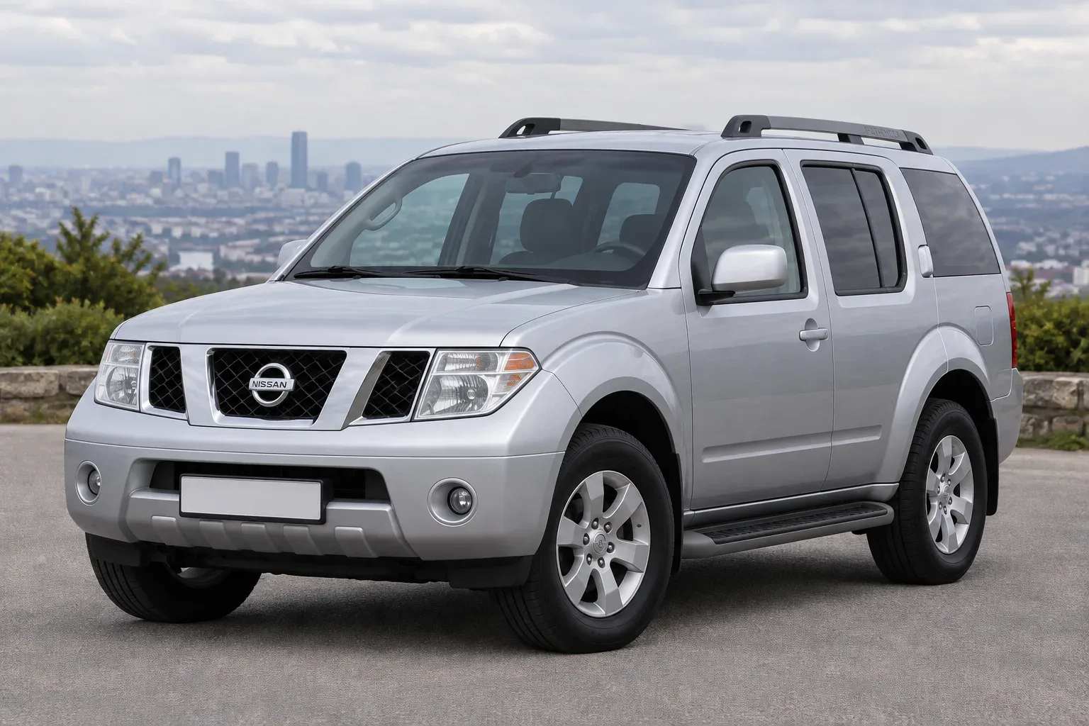 Nissan Pathfinder R51 — сгенерированная иллюстрация модели при дневном освещении