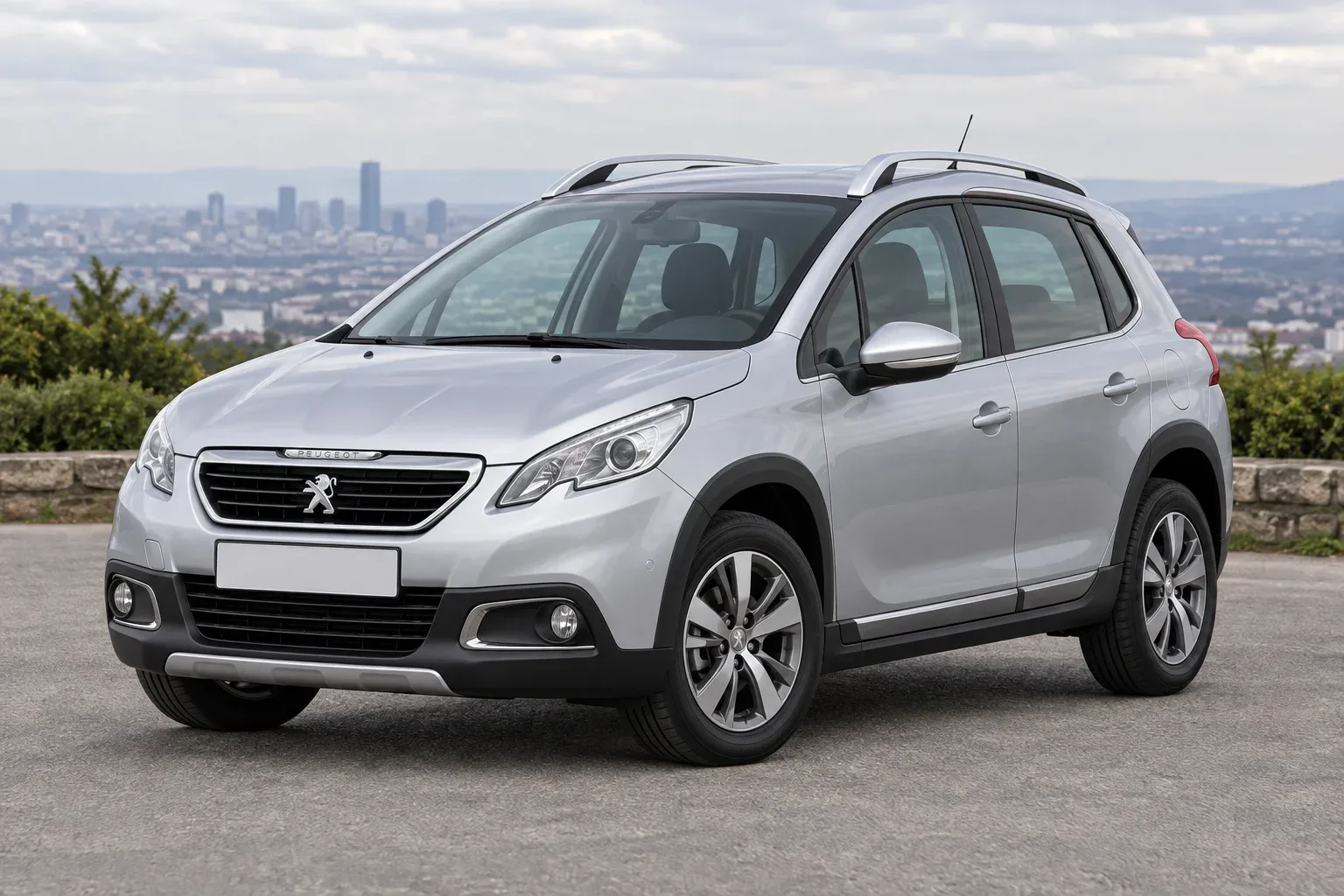Peugeot 2008 — сгенерированная иллюстрация модели при дневном освещении