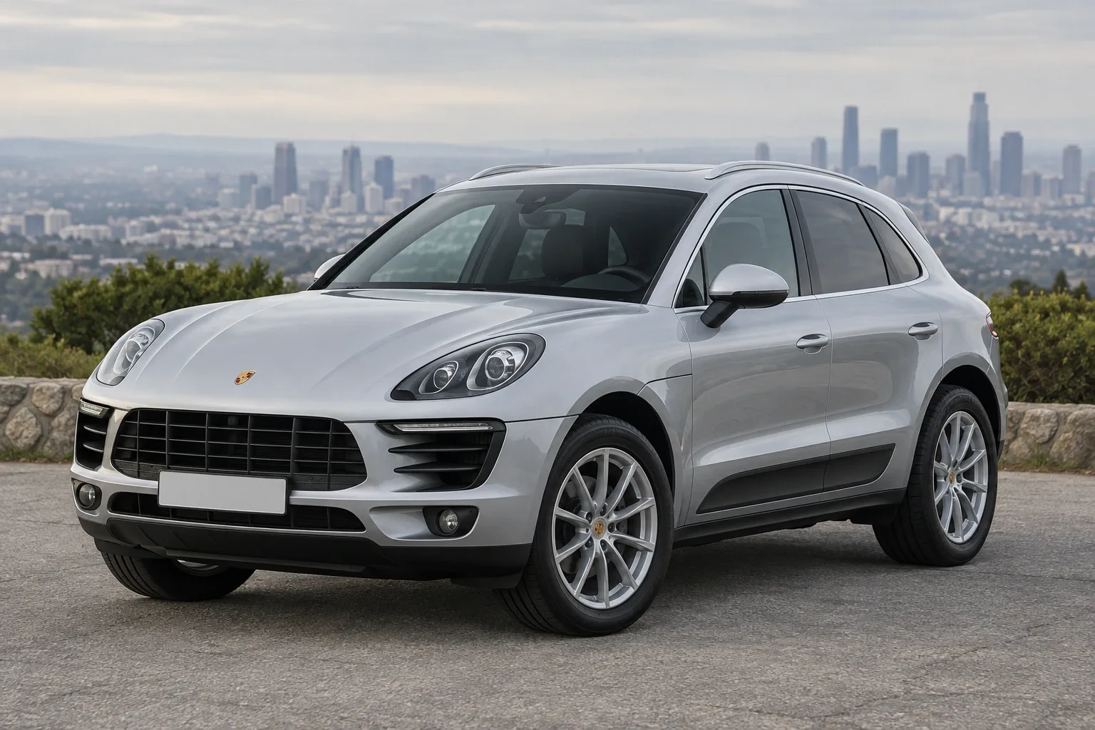 Porsche Macan 1 / 95B — сгенерированная иллюстрация модели при дневном освещении