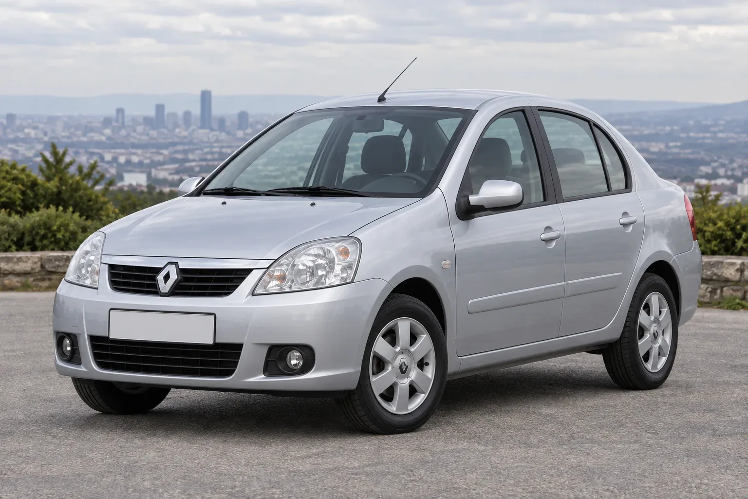 Renault Symbol 2 / Thalia — сгенерированная иллюстрация модели при дневном освещении