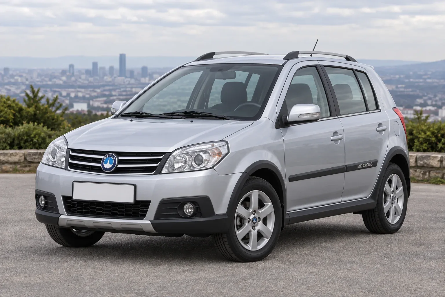 Geely MK Cross — сгенерированная иллюстрация модели при дневном освещении