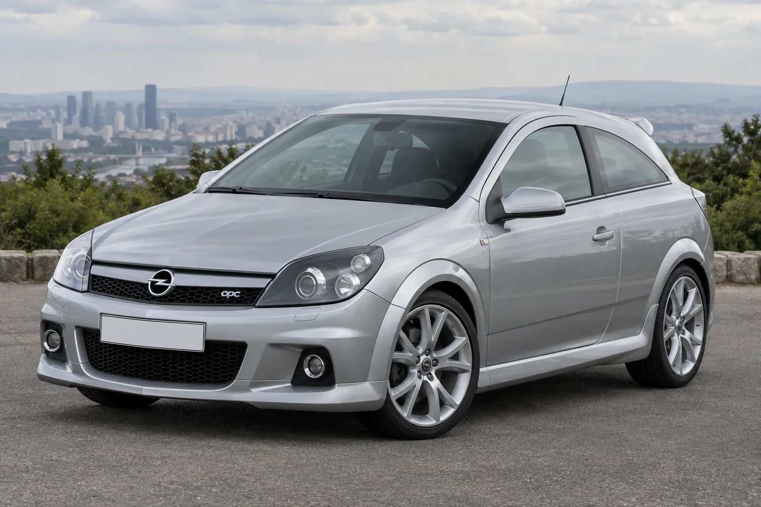 Opel Astra H OPC — сгенерированная иллюстрация модели при дневном освещении