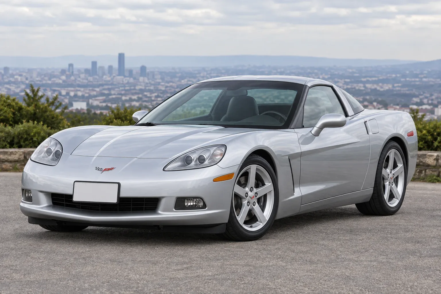 Chevrolet Corvette C6 — сгенерированная иллюстрация модели при дневном освещении