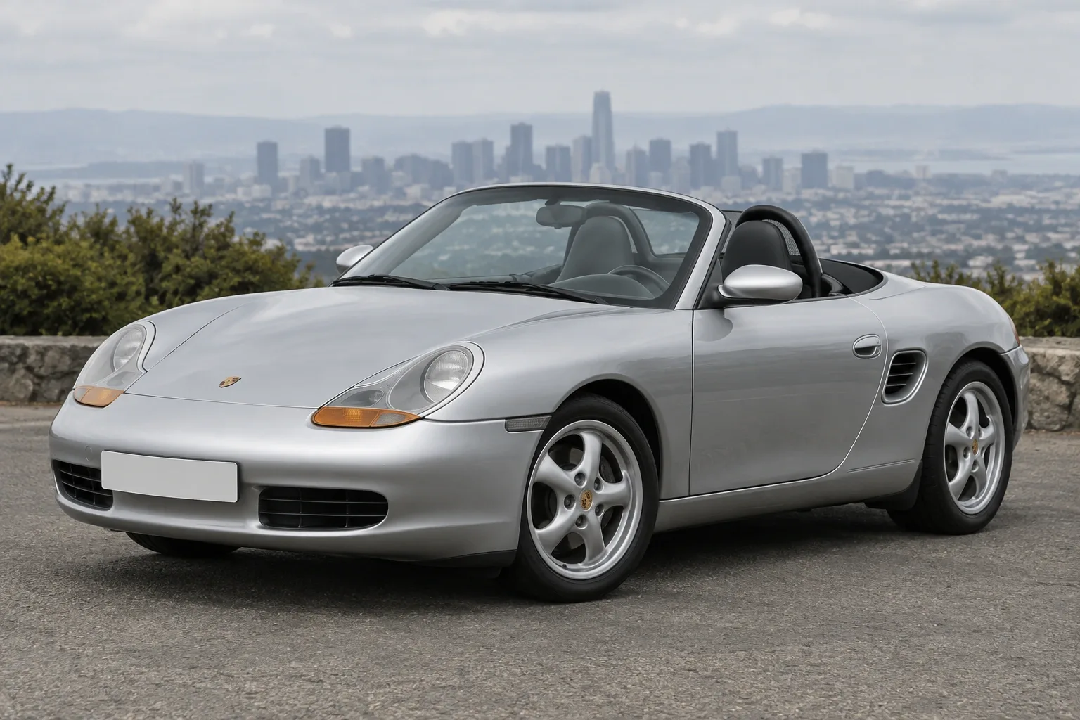 Porsche Boxster 986 — сгенерированная иллюстрация модели при дневном освещении