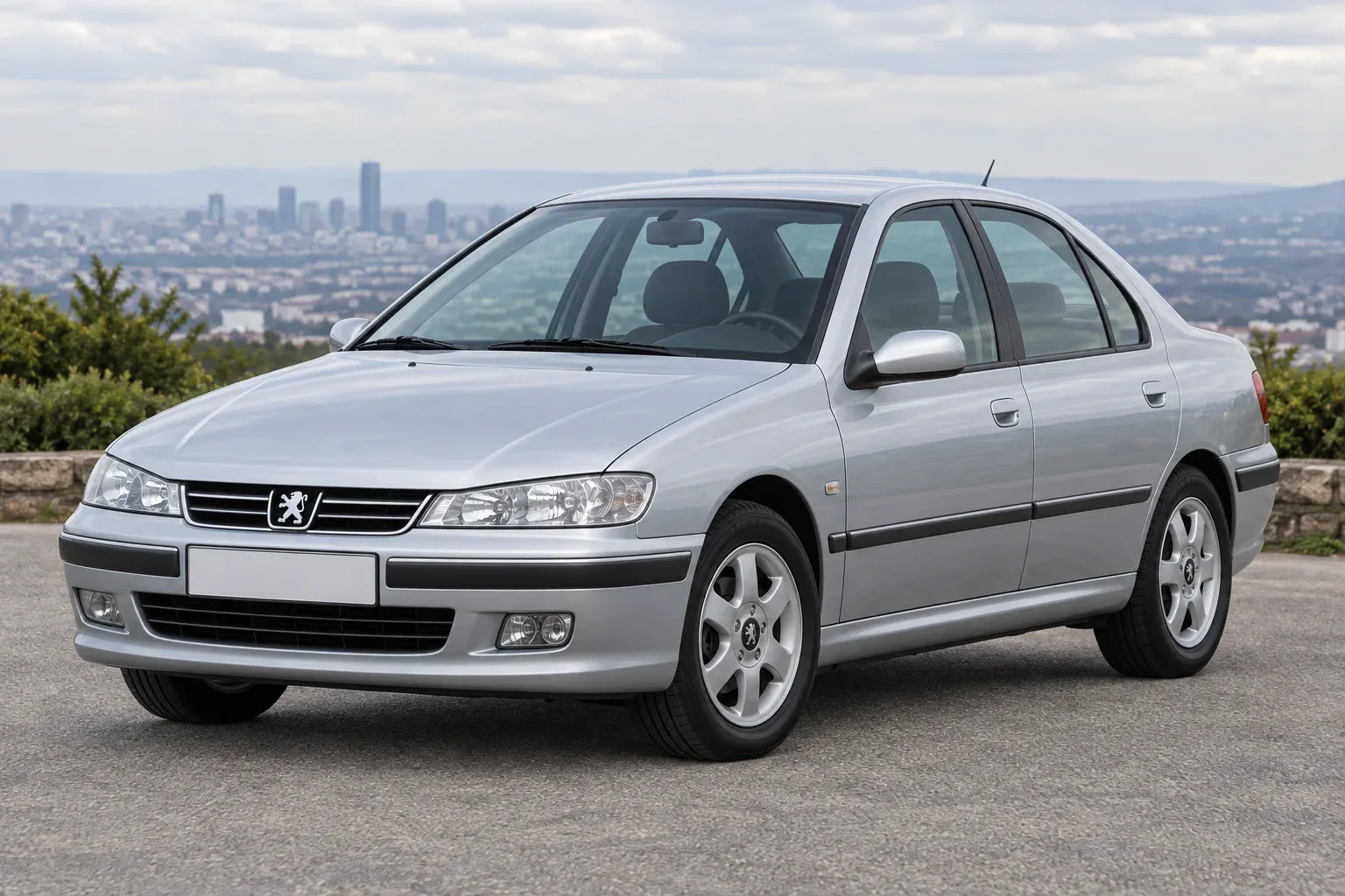 Peugeot 406 — сгенерированная иллюстрация модели при дневном освещении