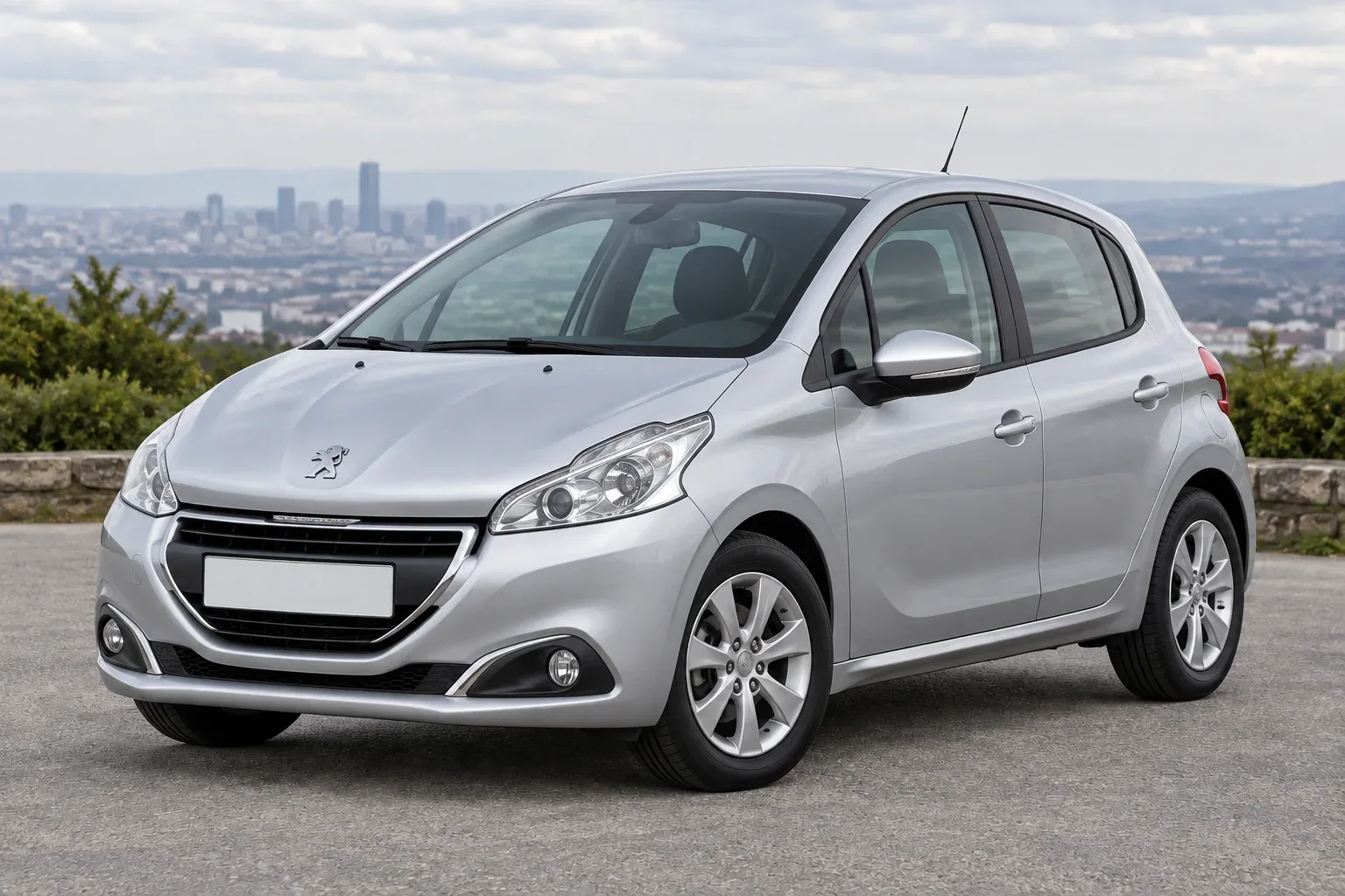 Peugeot 208 — сгенерированная иллюстрация модели при дневном освещении