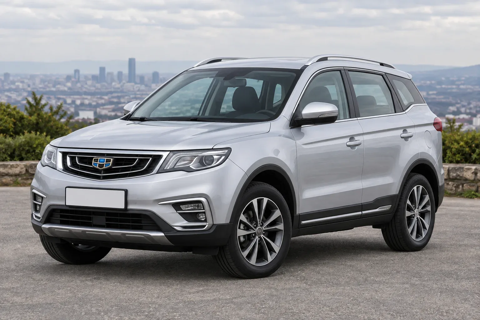 Geely Atlas — сгенерированная иллюстрация модели при дневном освещении