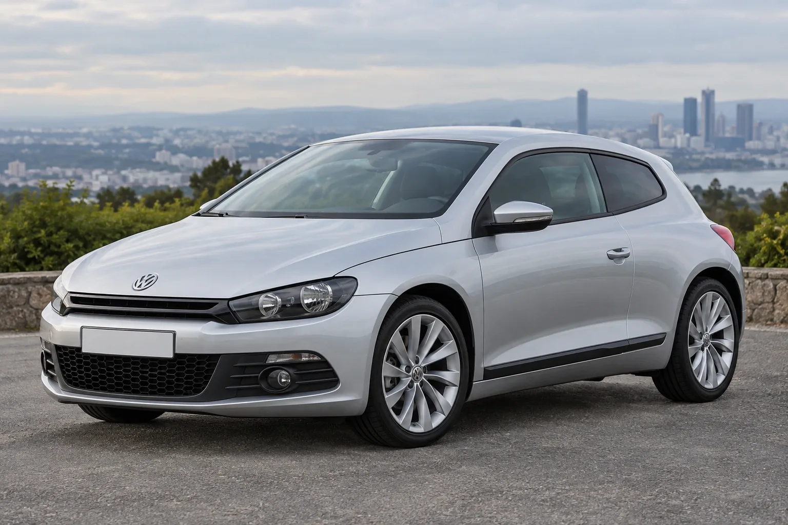Volkswagen Scirocco 3 — сгенерированная иллюстрация модели при дневном освещении