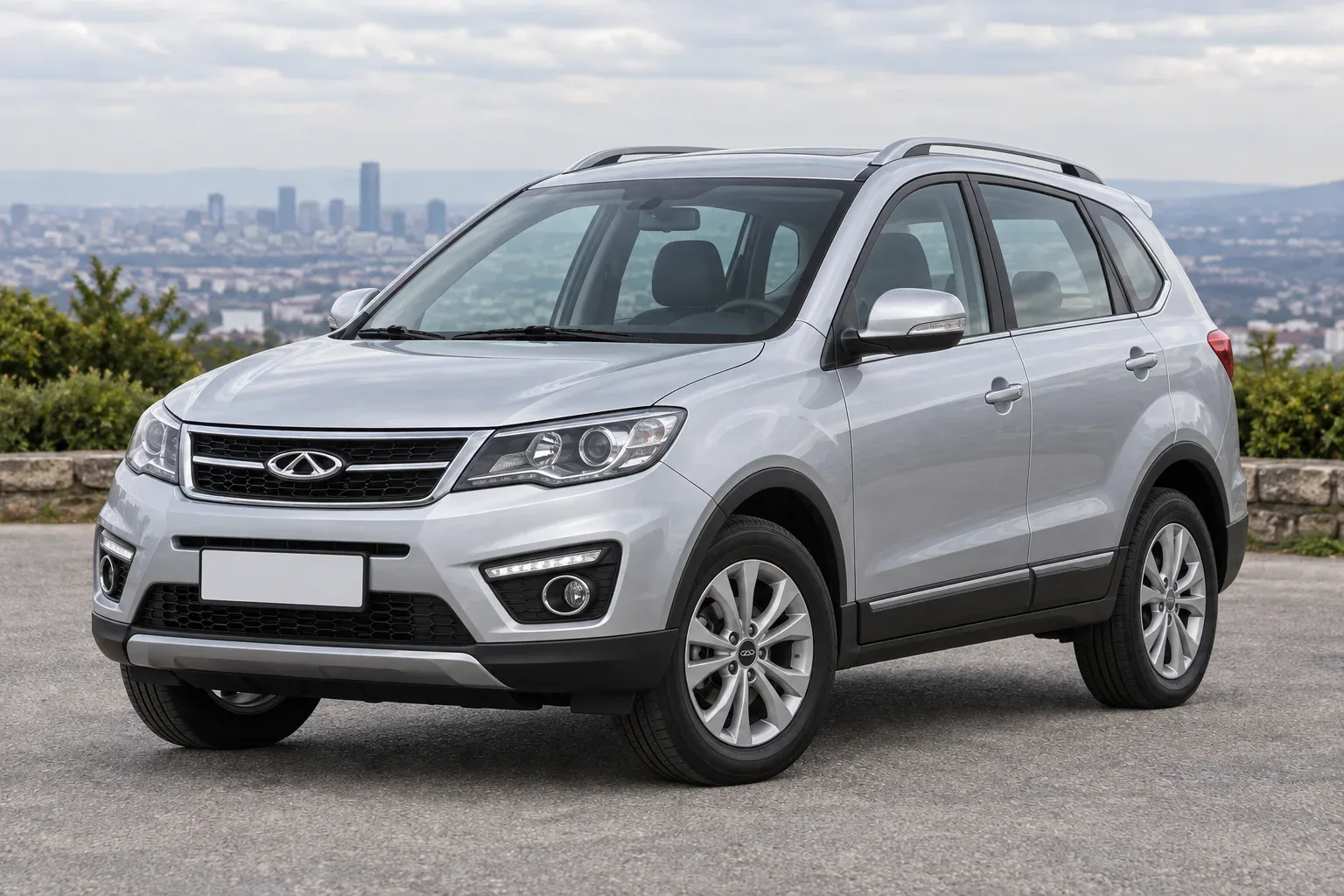 Иллюстрация модели, не фотография конкретного автомобиля в продаже Chery Tiggo 5 T21 — сгенерированная иллюстрация модели при дневном освещении