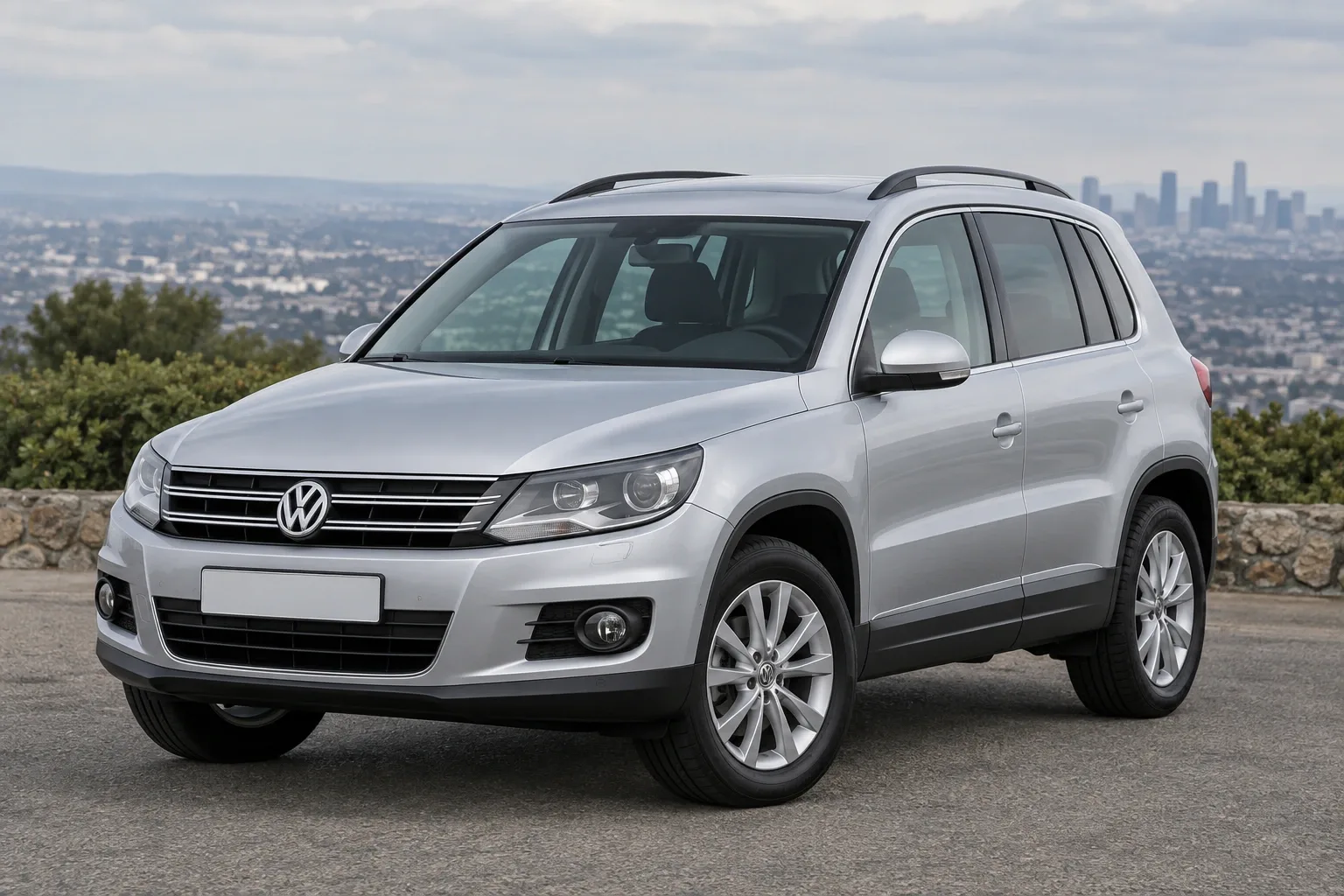 Volkswagen Tiguan 1 — сгенерированная иллюстрация модели при дневном освещении