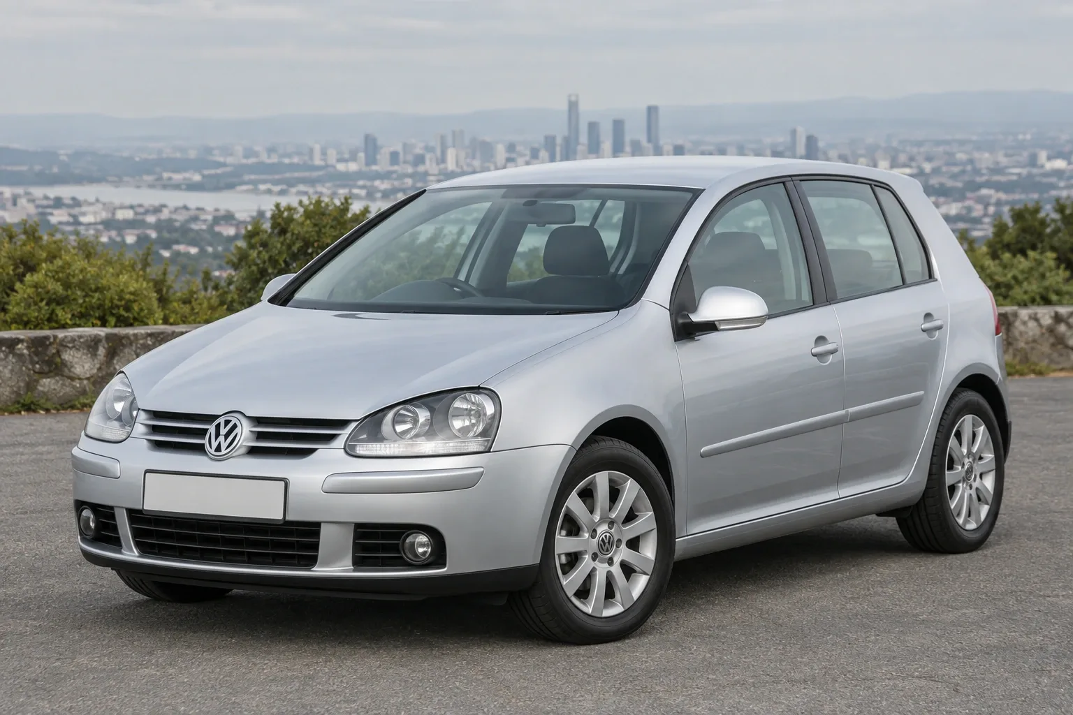 Volkswagen Golf 5 — сгенерированная иллюстрация модели при дневном освещении