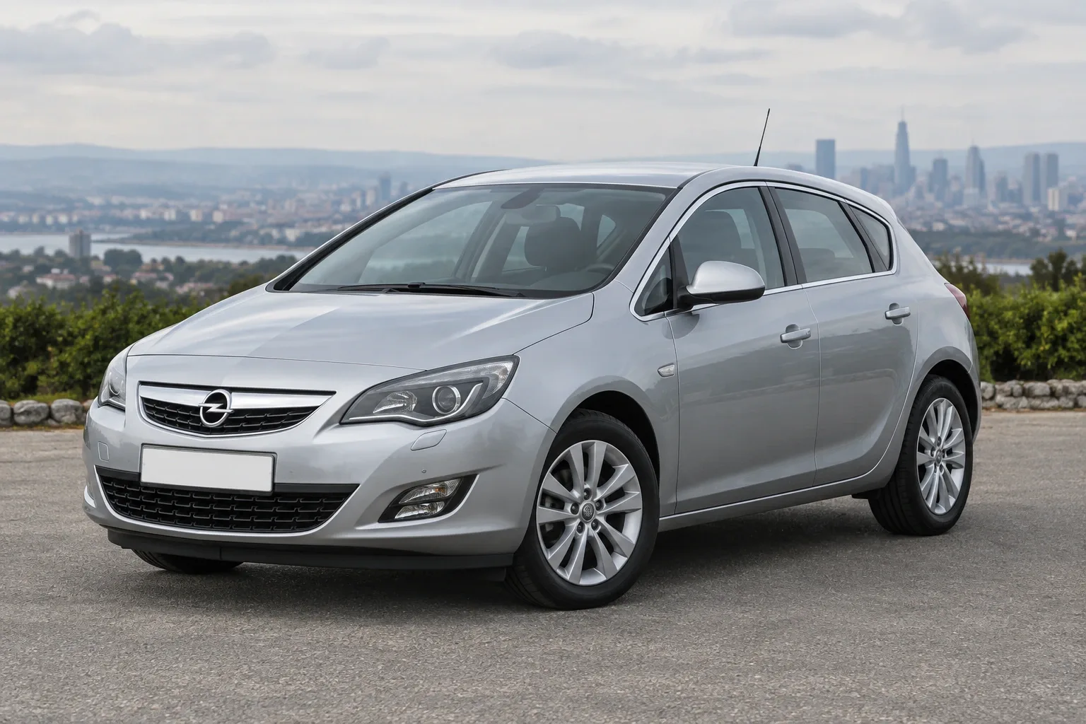 Opel Astra J — сгенерированная иллюстрация модели при дневном освещении