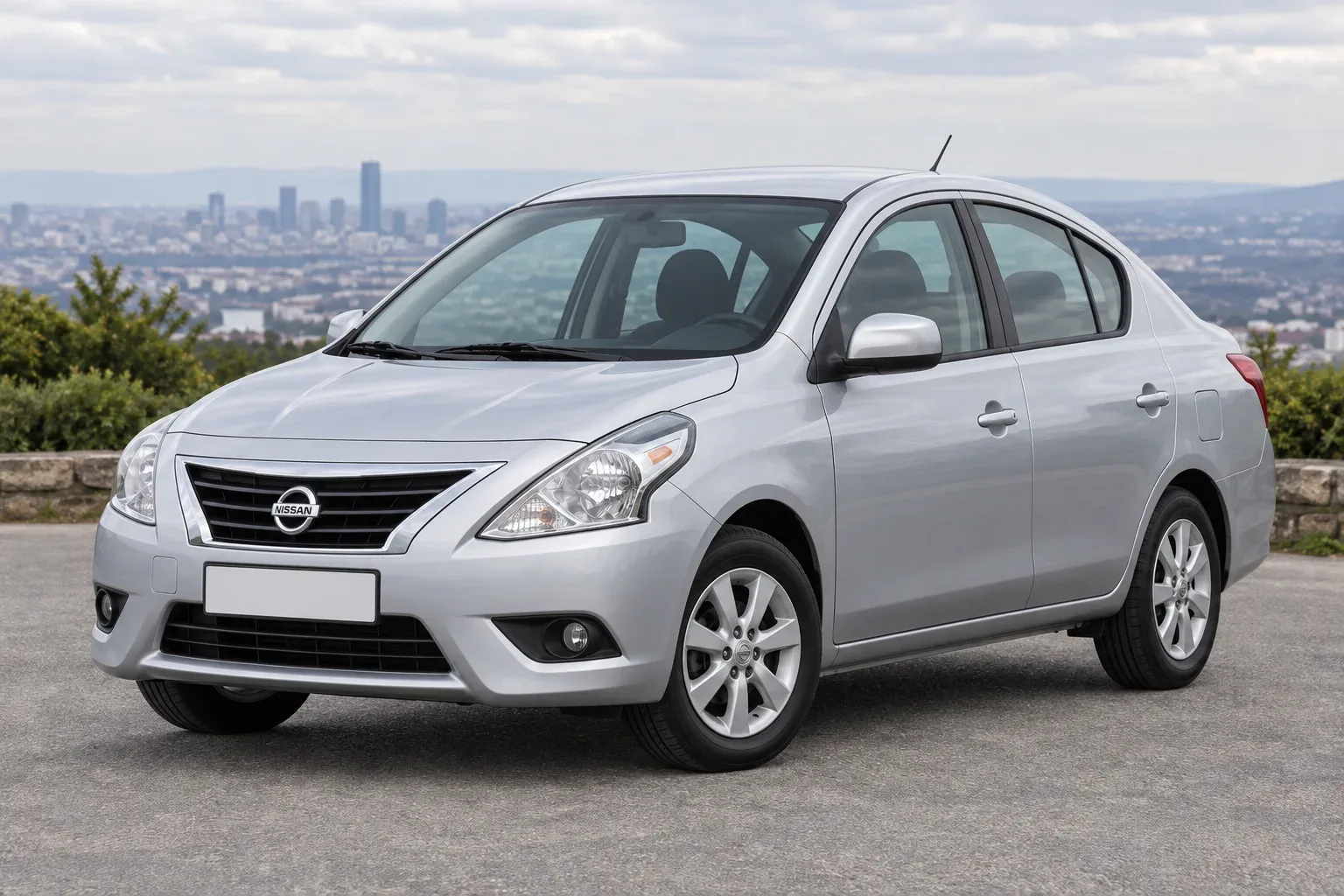 Nissan Almera G15 — сгенерированная иллюстрация модели при дневном освещении