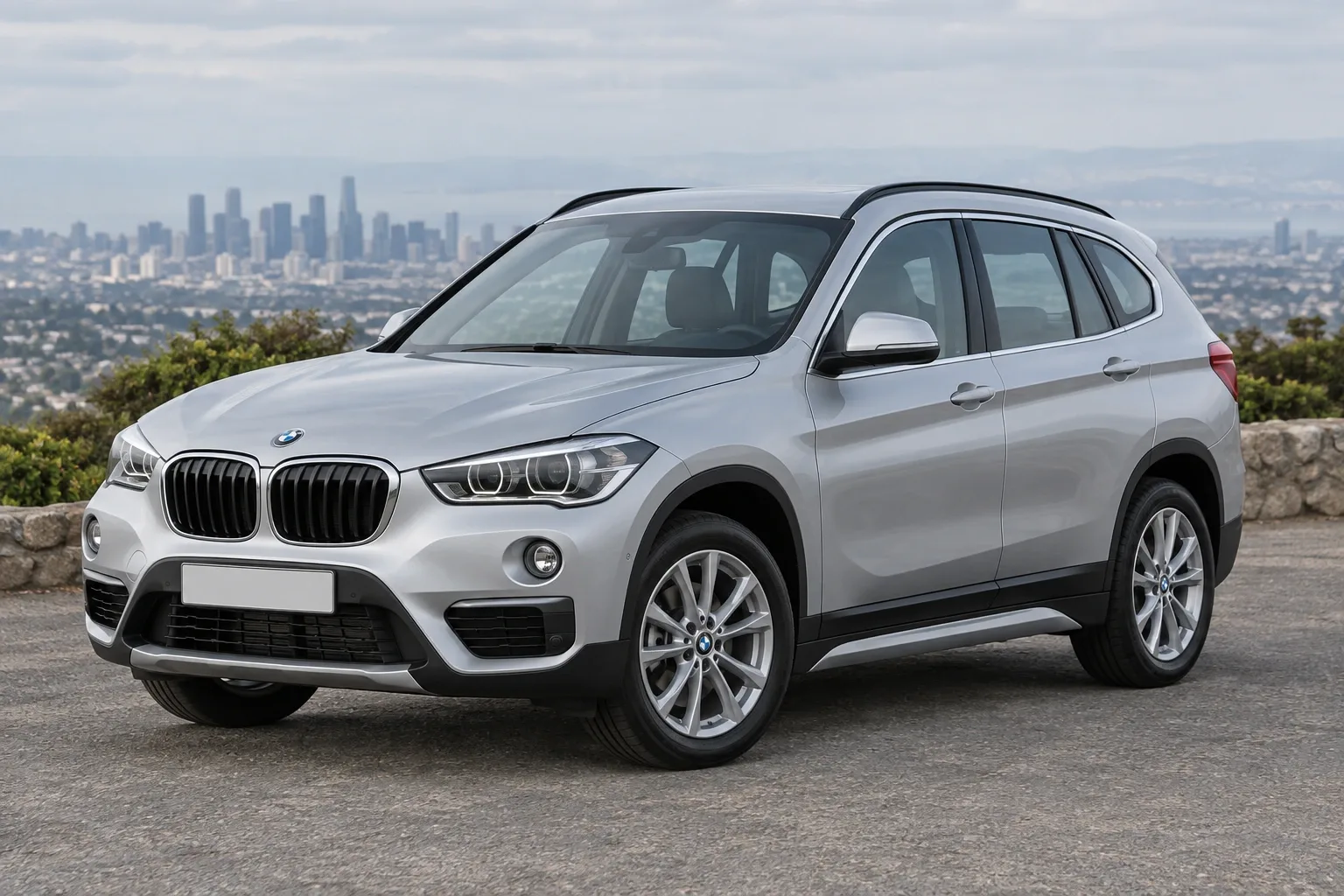 BMW X1 F48 — сгенерированная иллюстрация модели при дневном освещении