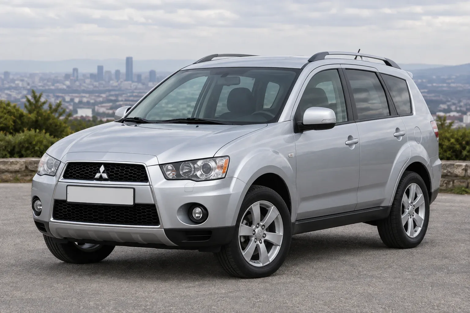 Mitsubishi Outlander 2 / XL — сгенерированная иллюстрация модели при дневном освещении