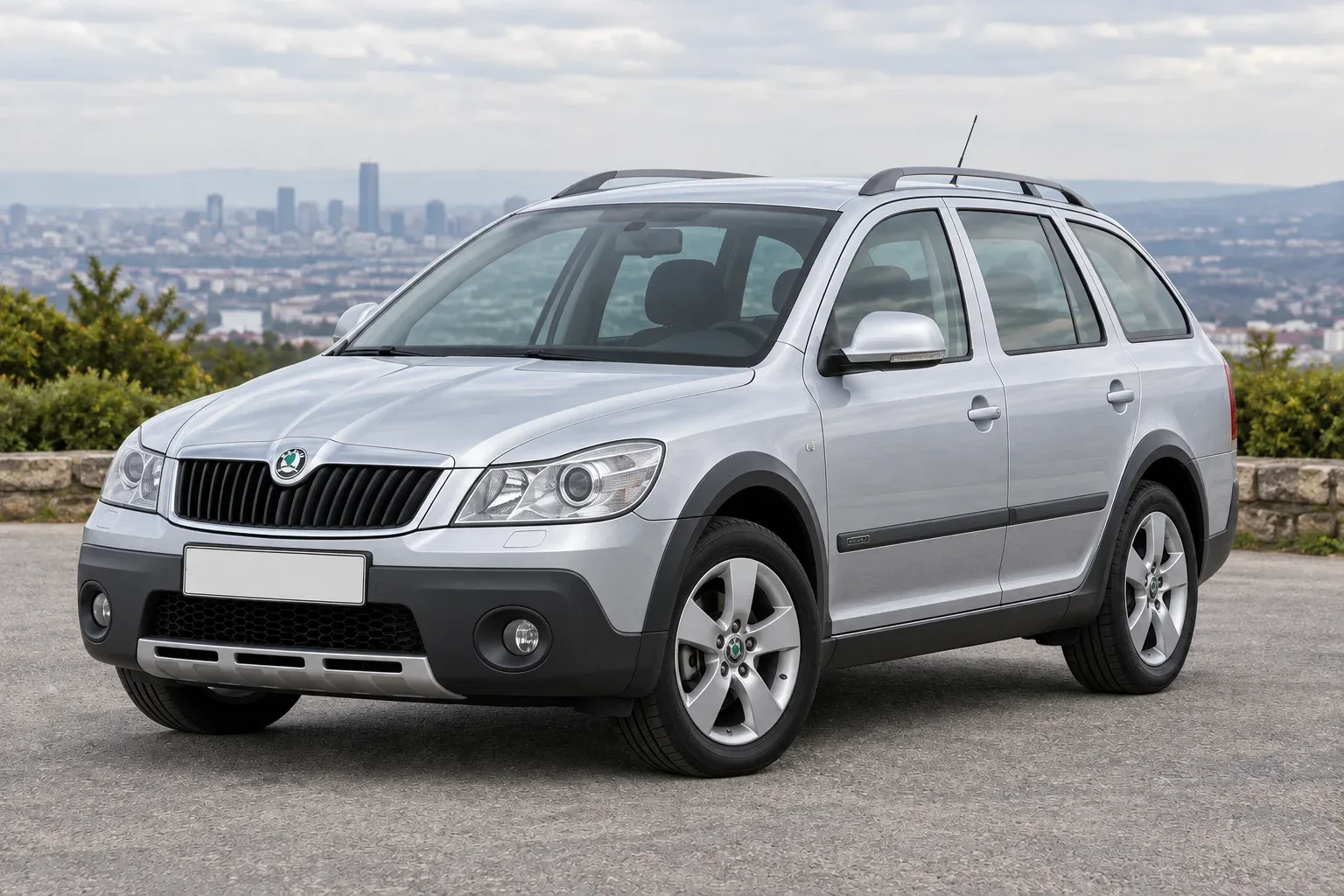 Škoda Octavia Scout — сгенерированная иллюстрация модели при дневном освещении