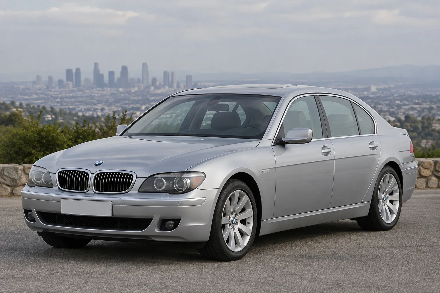 BMW 7 E65/E66 — сгенерированная иллюстрация модели при дневном освещении