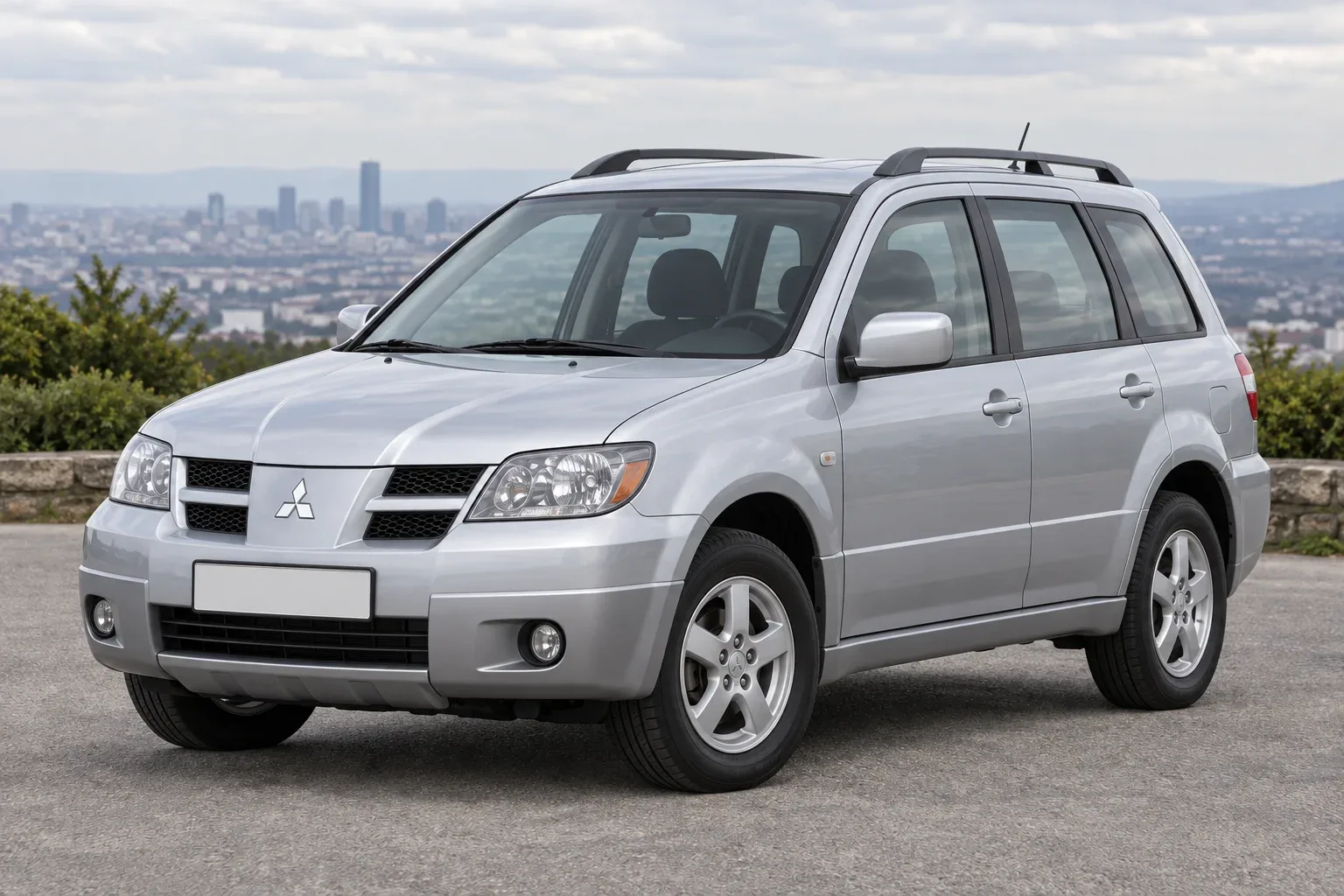 Mitsubishi Outlander 1 — сгенерированная иллюстрация модели при дневном освещении