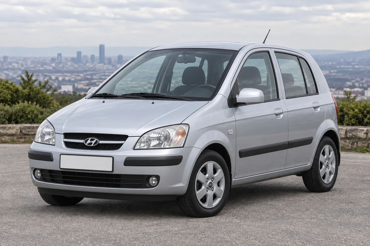 Hyundai Getz — сгенерированная иллюстрация модели при дневном освещении